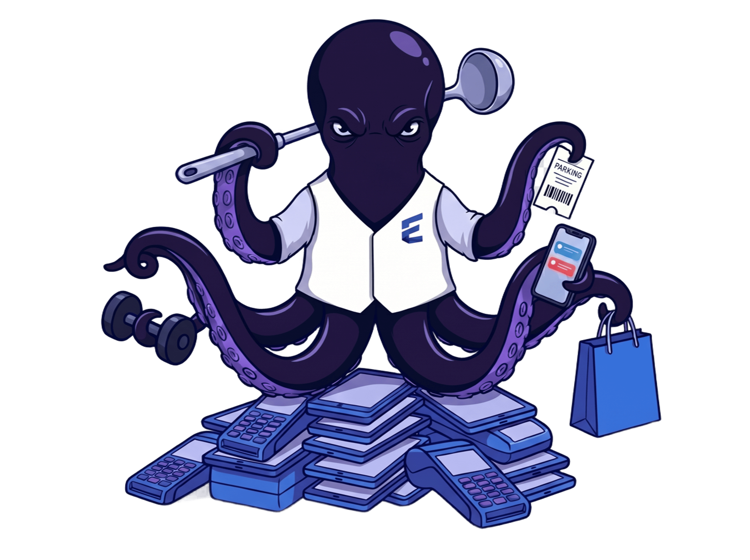 Mascota EscalApp — Pulpo multi-negocio